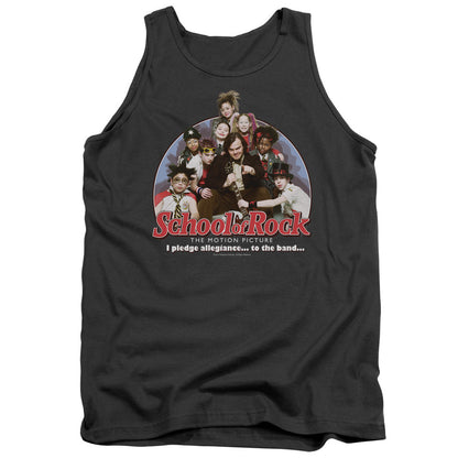School Of Rock I Pledge Allegiance Mens Tank Top Shirt Charcoal Officially Licensed