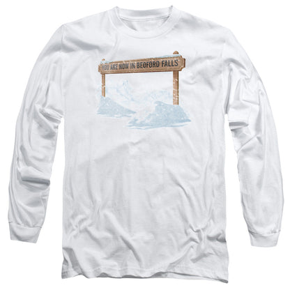 Its A Wonderful Life Bedford Falls Mens Long Sleeve Shirt White Officially Licensed Officially Licensed