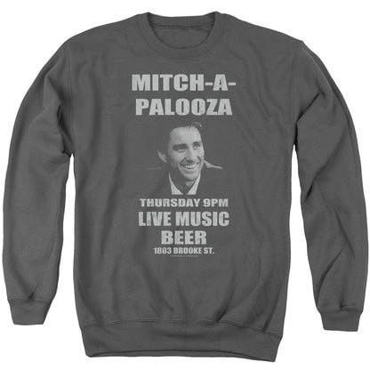 Old School Mitchapalooza Mens Crewneck Sweatshirt Charcoal Officially Licensed