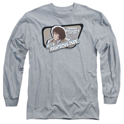 Ferris Bueller Grace Mens Long Sleeve Shirt Athletic Heather Officially Licensed Officially Licensed
