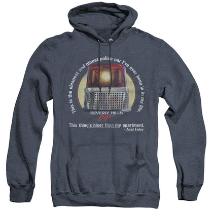 Beverly Hills Cop Nicest Police Car Mens Heather Hoodie Navy Officially Licensed