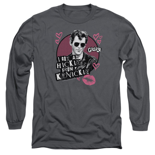 Grease Kenickie Mens Long Sleeve Shirt Charcoal Officially Licensed Officially Licensed