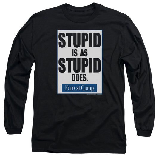 Forrest Gump Stupid Is Mens Long Sleeve Shirt Black Officially Licensed Officially Licensed