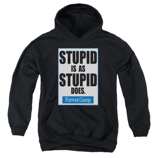 Forrest Gump Stupid Is Kids Youth Hoodie Black Officially Licensed