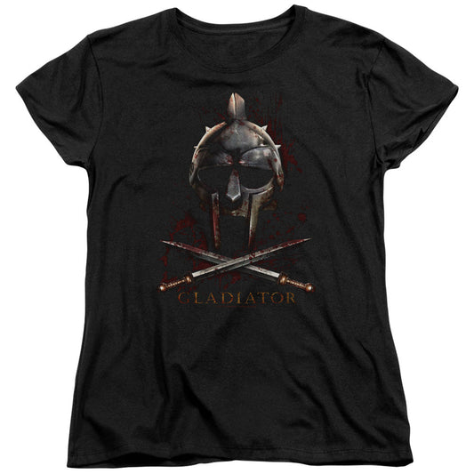 Gladiator Helmet Womens T Shirt Black Officially Licensed