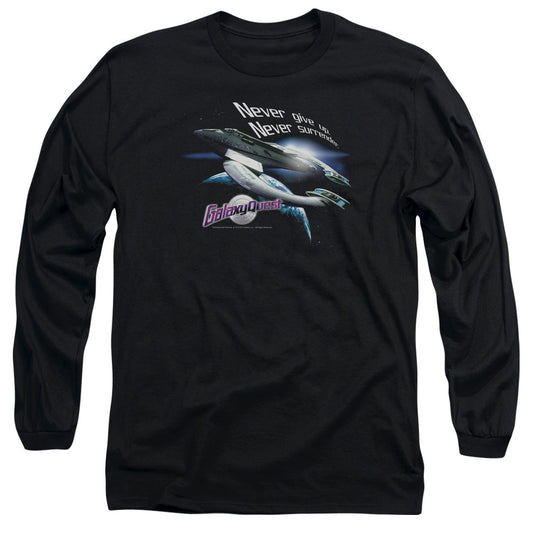 Galaxy Quest Never Surrender Mens Long Sleeve Shirt Black Officially Licensed Officially Licensed