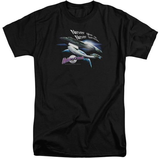 Galaxy Quest Never Surrender Mens Tall T Shirt Black Officially Licensed