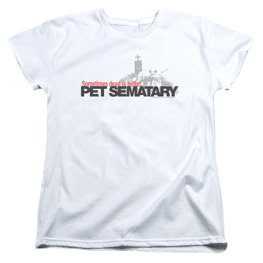 Pet Sematary Logo Womens T Shirt White Officially Licensed