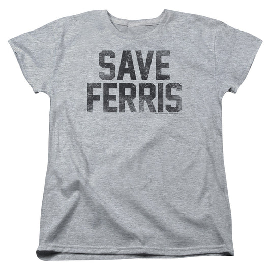 Ferris Buellers Day Off Save Ferris Womens T Shirt Athletic Heather Officially Licensed