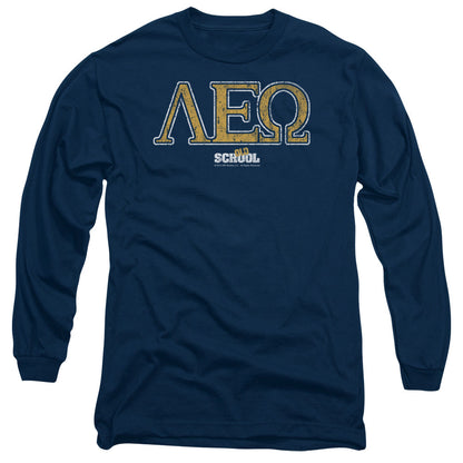 Old School Leo Mens Long Sleeve Shirt Navy Officially Licensed