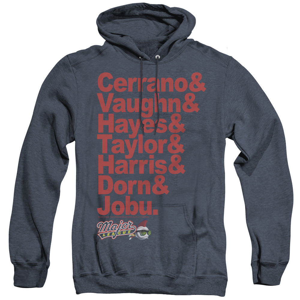 Major League Team Roster Mens Heather Hoodie Navy Officially Licensed
