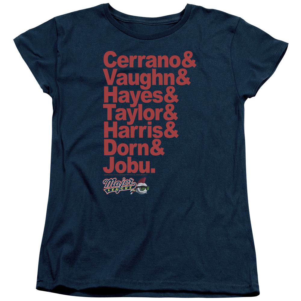 Major League Team Roster Womens T Shirt Navy Blue Officially Licensed