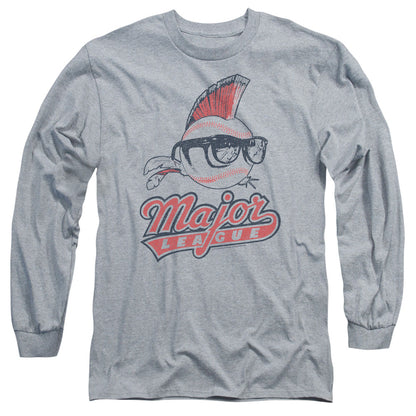 Major League Vintage Logo Mens Long Sleeve Shirt Athletic Heather Officially Licensed