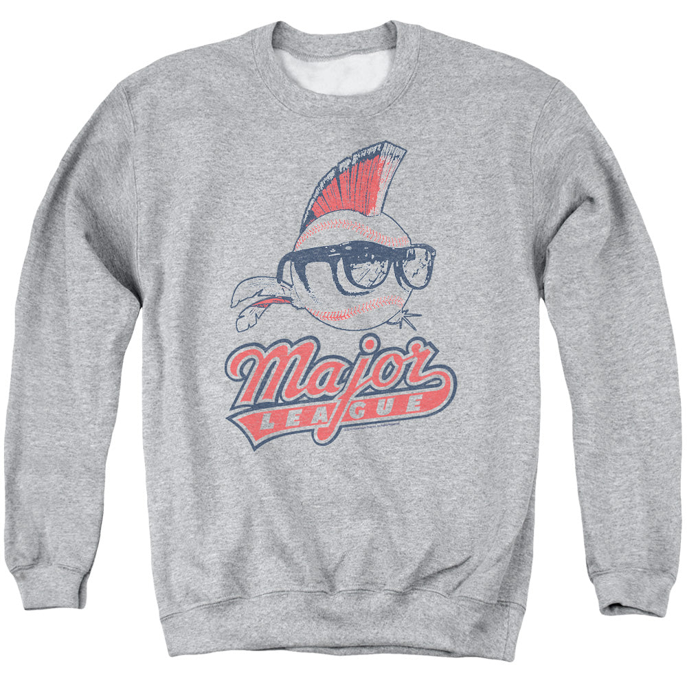 Major League Vintage Logo Mens Crewneck Sweatshirt Athletic Heather Officially Licensed