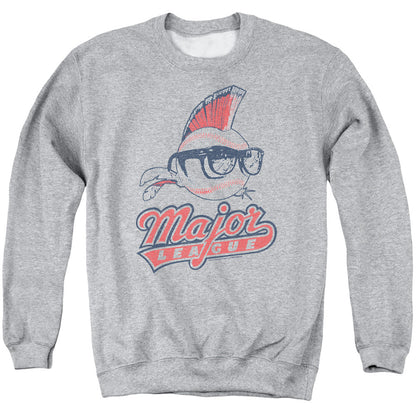 Major League Vintage Logo Mens Crewneck Sweatshirt Athletic Heather Officially Licensed