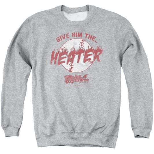 Major League The Heater Mens Crewneck Sweatshirt Athletic Heather Officially Licensed