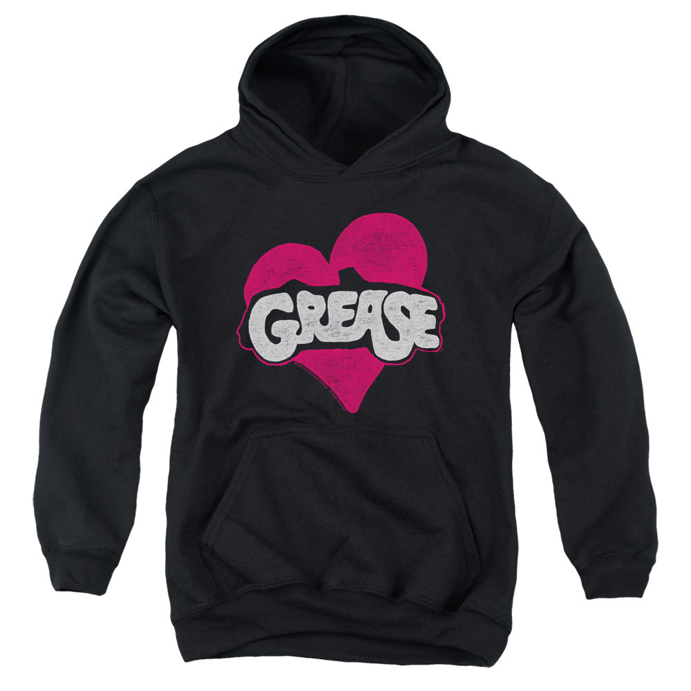 Grease Heart Kids Youth Hoodie Black Officially Licensed