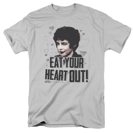 Grease Eat Your Heart Out Mens T Shirt Silver Officially Licensed
