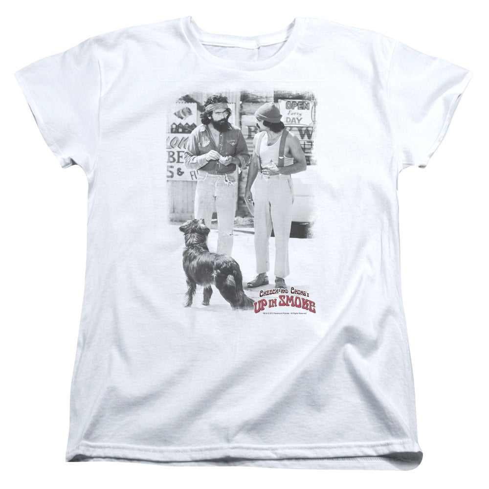 Up In Smoke Square Womens T Shirt White Officially Licensed