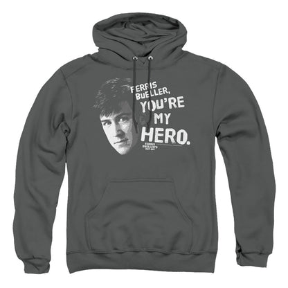 Ferris Bueller My Hero Mens Hoodie Charcoal Officially Licensed