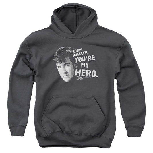 Ferris Buellers Day Off My Hero Kids Youth Hoodie Charcoal Officially Licensed