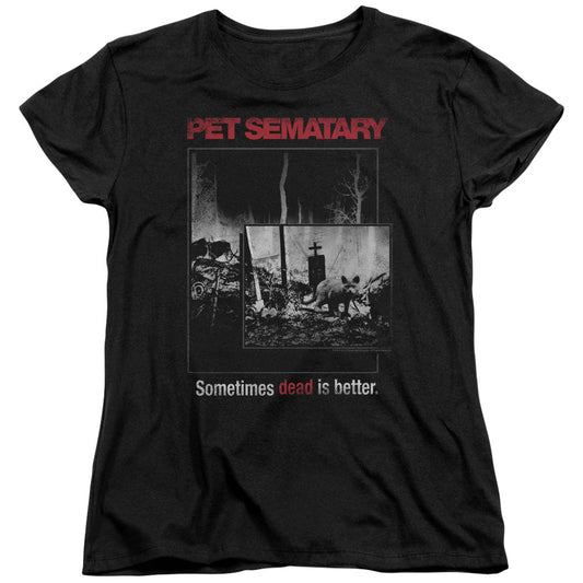 Pet Sematary Cat Poster Womens T Shirt Black Officially Licensed