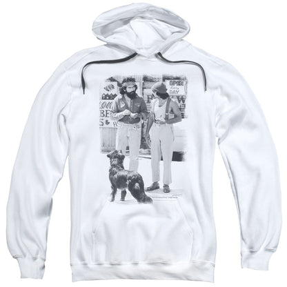 Up In Smoke Cheech Chong Dog Mens Hoodie White Officially Licensed