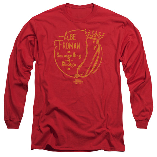 Ferris Buellers Day Off Abe Froman Mens Long Sleeve Shirt Red Officially Licensed