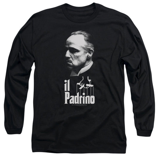 The Godfather II Padrino Mens Long Sleeve Shirt Black Officially Licensed