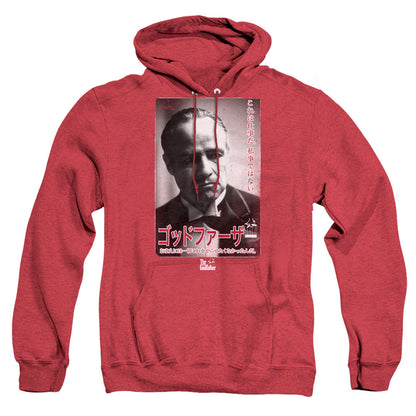 Godfather The Don Kanji Mens Heather Hoodie Red Officially Licensed