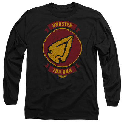 Top Gun: Maverick Rooster Call Sign Mens Long Sleeve Shirt Black Officially Licensed