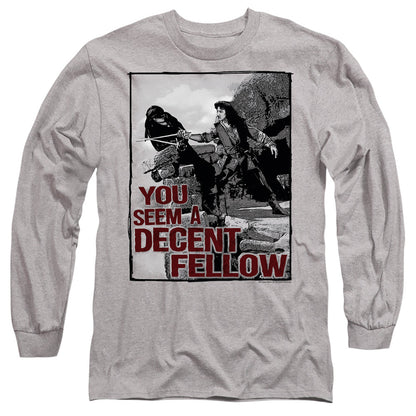 Princess Bride Fellow Mens Long Sleeve Shirt Athletic Heather Officially Licensed