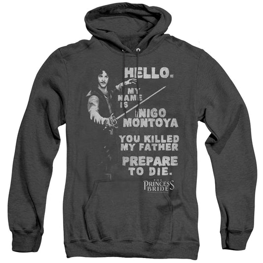 The Princess Bride Hello Again Heather Mens Hoodie Black Officially Licensed