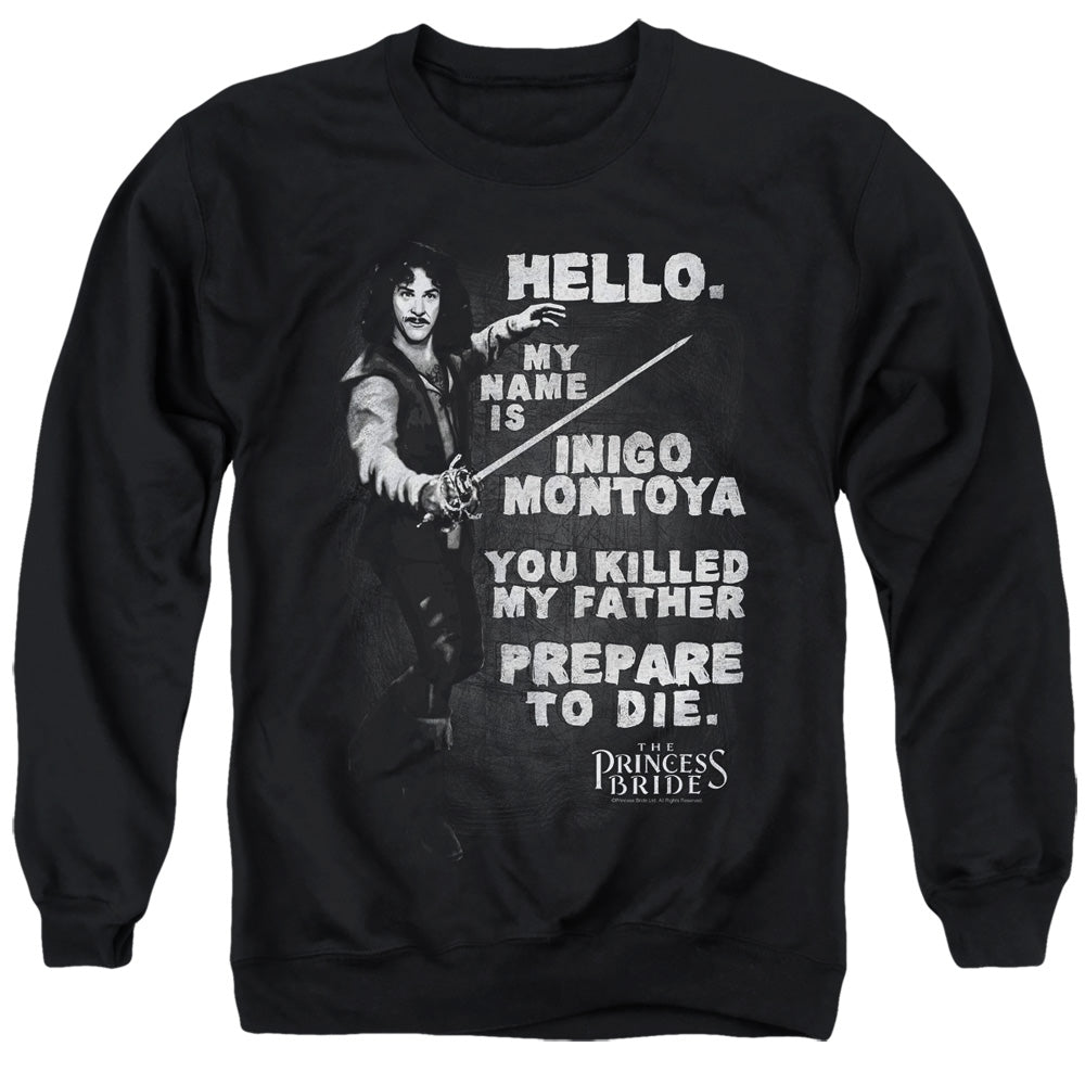 Princess Bride Hello Again Mens Crewneck Sweatshirt Black Officially Licensed