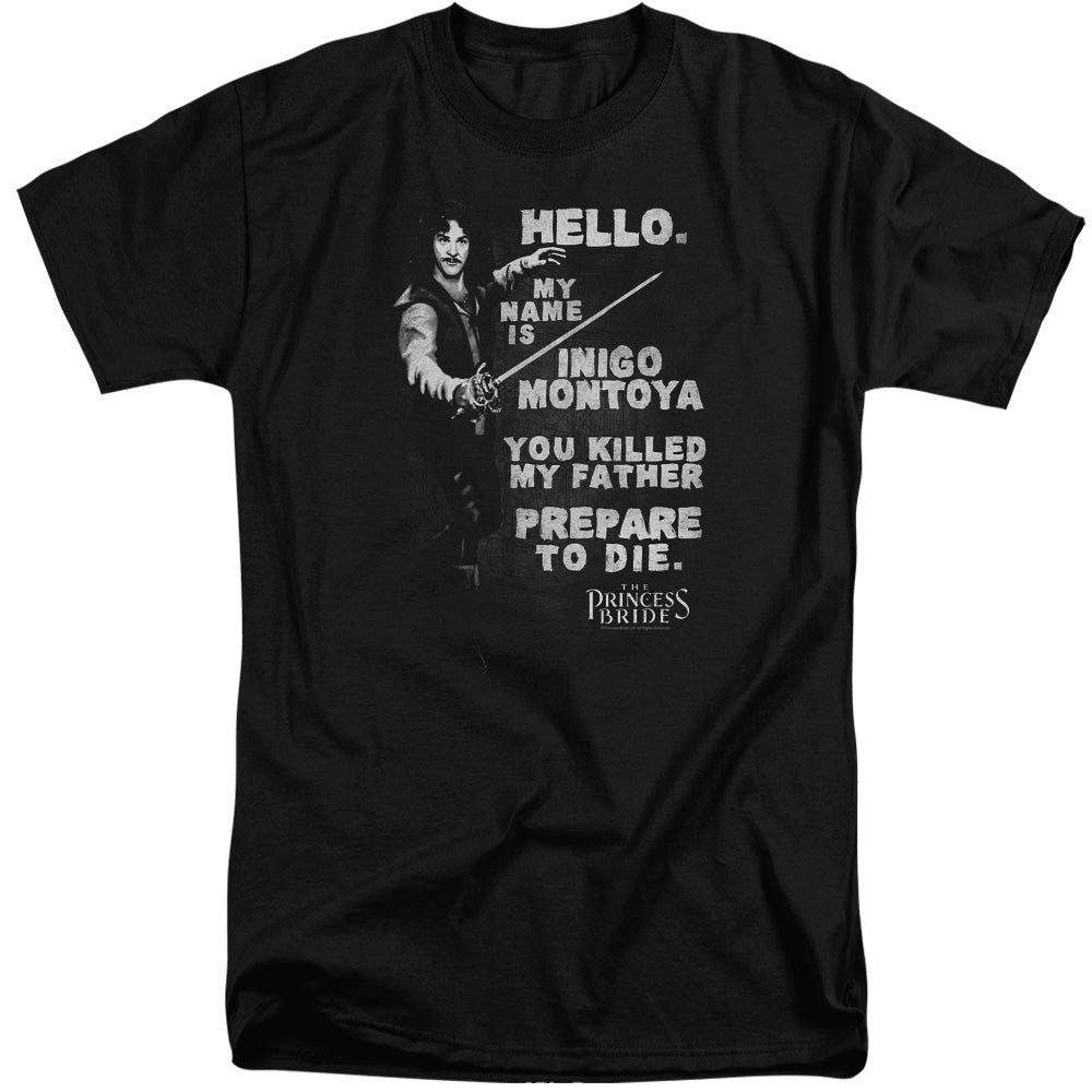 Princess Bride Hello Again Mens Tall T Shirt Black Officially Licensed