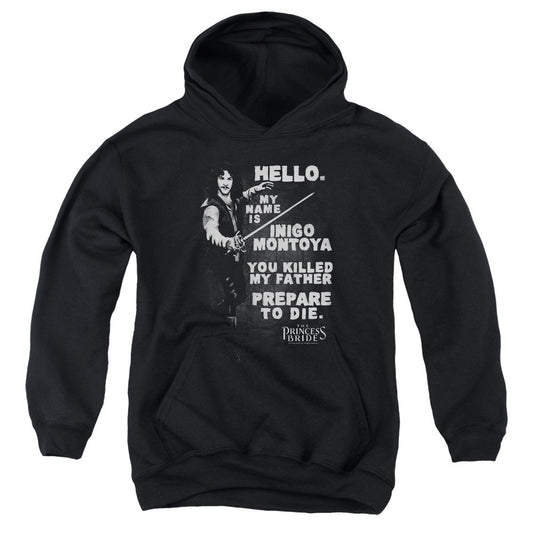 The Princess Bride Hello Again Kids Youth Hoodie Black Officially Licensed