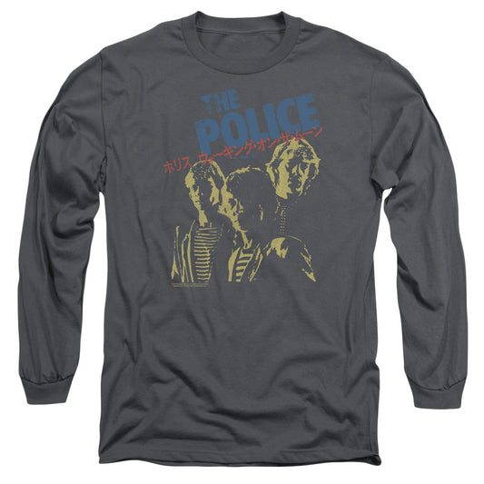 The Police Japanese Poster Mens Long Sleeve Shirt Charcoal Officially Licensed