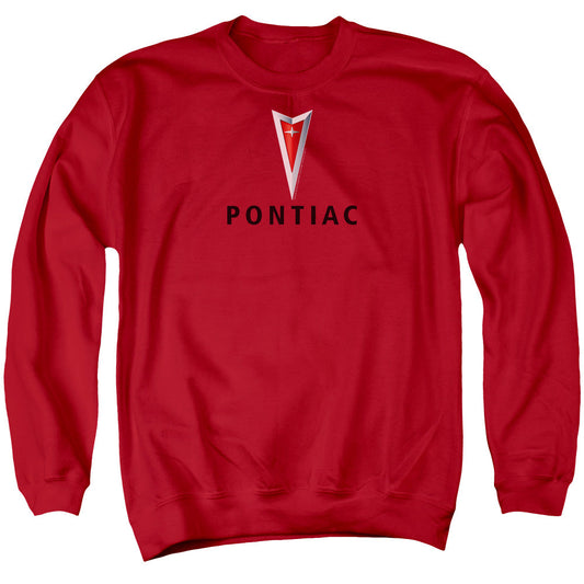 Pontiac Centered Arrowhead Mens Crewneck Sweatshirt Red