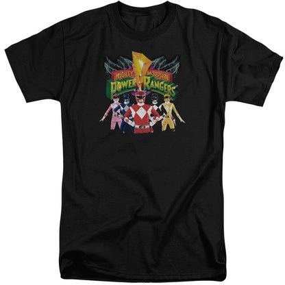Power Rangers Rangers Unite Mens Tall T Shirt Black Officially Licensed