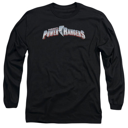 Power Rangers New Logo Mens Long Sleeve Shirt Black Officially Licensed