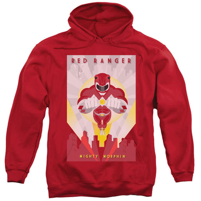 Power Rangers Red Deco Mens Hoodie Red Officially Licensed