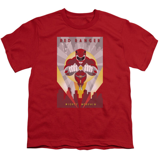 Power Rangers Red Deco Kids Youth T Shirt Red Officially Licensed