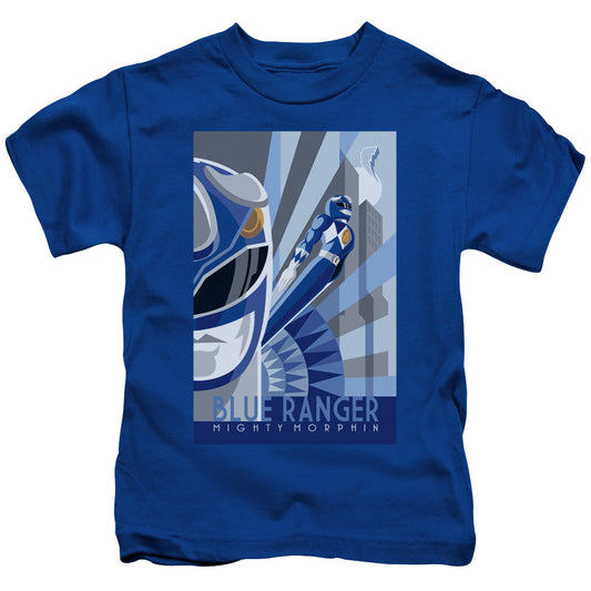 Power Rangers Blue Ranger Deco Juvenile Kids Youth T Shirt Royal Blue Officially Licensed