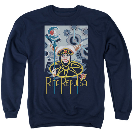 Power Rangers Rita Deco Mens Crewneck Sweatshirt Navy Officially Licensed