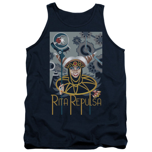 Power Rangers Rita Deco Mens Tank Top Shirt Navy Blue Officially Licensed