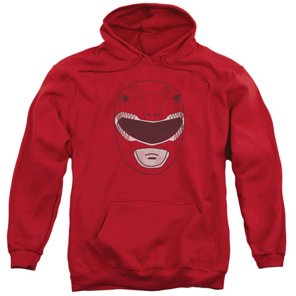 Power Rangers Red Ranger Mask Mens Hoodie Red Officially Licensed