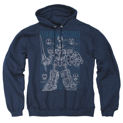Power Rangers Mega Plans Mens Hoodie Navy Officially Licensed