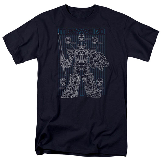 Power Rangers Mega Plans Mens T Shirt Navy Officially Licensed