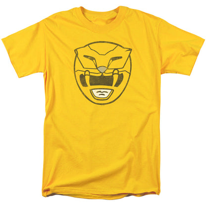 Power Rangers Yellow Ranger Mask Mens T Shirt Yellow Officially Licensed