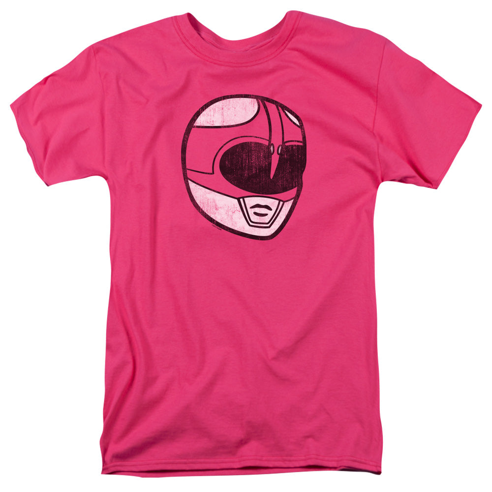 Power Rangers Pink Ranger Mask Mens T Shirt Hot Pink Officially Licensed